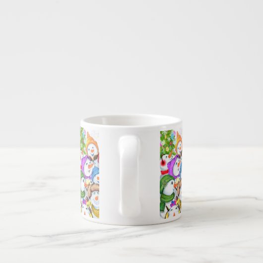 Snowman Party Kerst Espresso Cup Espresso Kop (Achterkant)