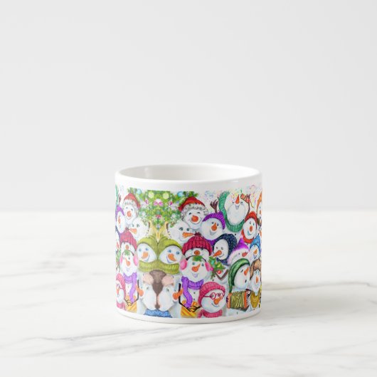 Snowman Party Kerst Espresso Cup Espresso Kop (Voorkant)