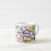 Snowman Party Kerst Espresso Cup Kop (Voorkant rechts)