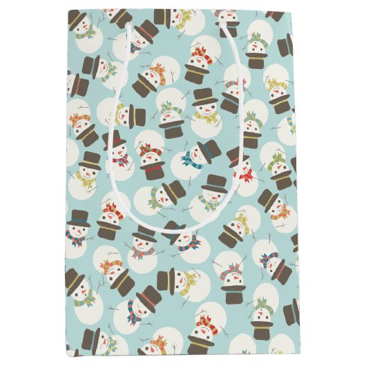 Snowman Party Medium Cadeauzakje (Voorkant)