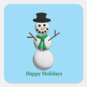 Snowman Party Vierkante Sticker (Voorkant)