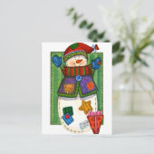Snowman Patches Briefkaart (Staand voorkant)