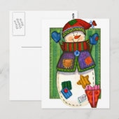 Snowman Patches Briefkaart (Voorkant / Achterkant)