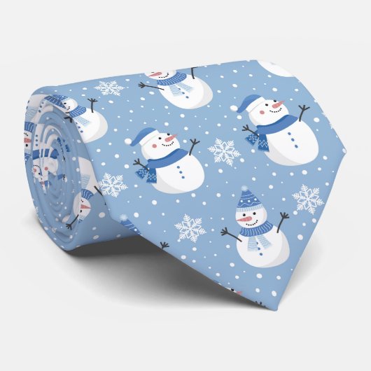 Snowman-patroon met kerstmantik stropdas (Opgerold)