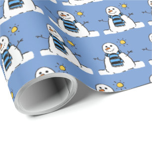 Snowman Patroonontwerp Cadeaupapier
