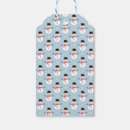 Snowman pattern cadeaulabel