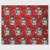Snowman Pattern Cadeaupapier (Vlak)