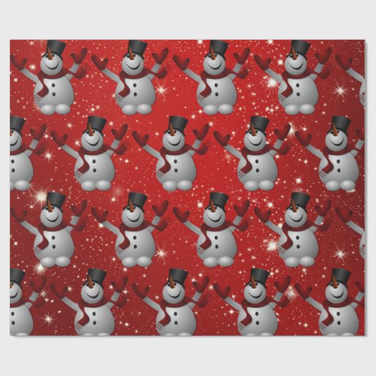 Snowman Pattern Cadeaupapier (Vlak)