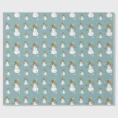 Snowman Pattern Cadeaupapier (Vlak)