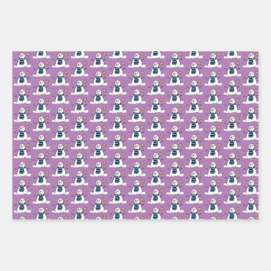 Snowman Pattern Design Wrapping Paper Sheets (Voorkant 2)