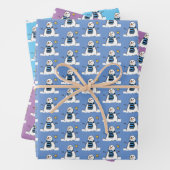 Snowman Pattern Design Wrapping Paper Sheets (In situ)
