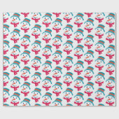 Snowman Pattern Kerstcadeau Cadeaupapier (Vlak)