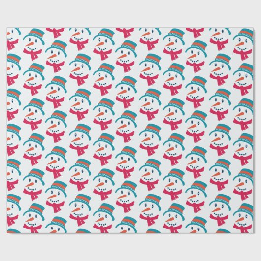 Snowman Pattern Kerstcadeau Cadeaupapier (Vlak)
