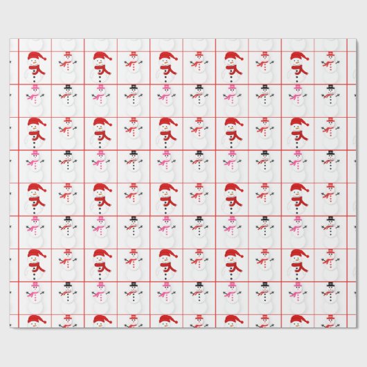 Snowman Pattern-pakpapier Cadeaupapier (Vlak)
