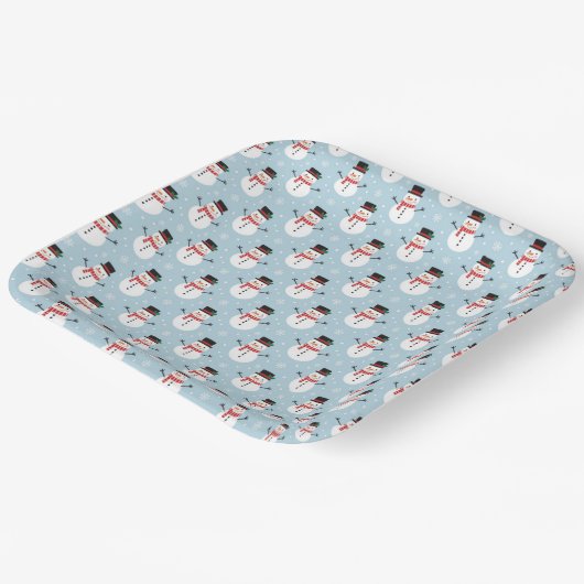 Snowman pattern papieren bordje (Gebogen)