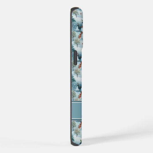 Snowman Pattern Phone Case with Custom Name iPhone Hoesje (Rechterkant)