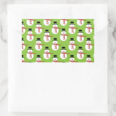 Snowman Pattern Rechthoekige Sticker (Tas)