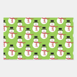 Snowman Pattern Rechthoekige Sticker