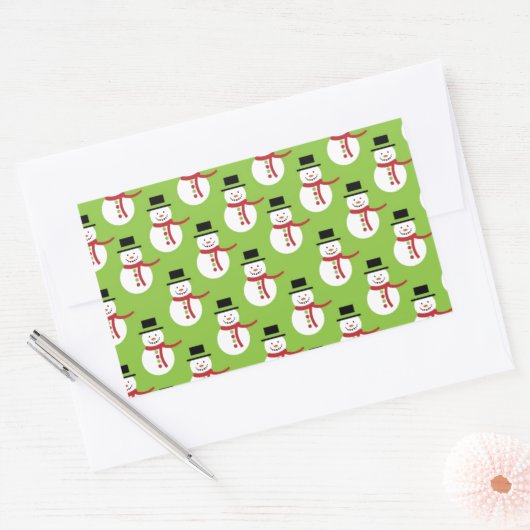 Snowman Pattern Rechthoekige Sticker (Envelop)