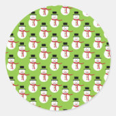 Snowman Pattern Ronde Sticker (Voorkant)