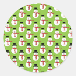 Snowman Pattern Ronde Sticker