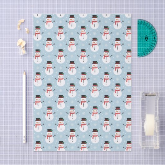 Snowman pattern tissuepapier (Craft)