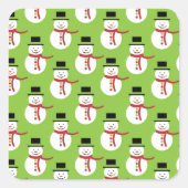 Snowman Pattern Vierkante Sticker (Voorkant)