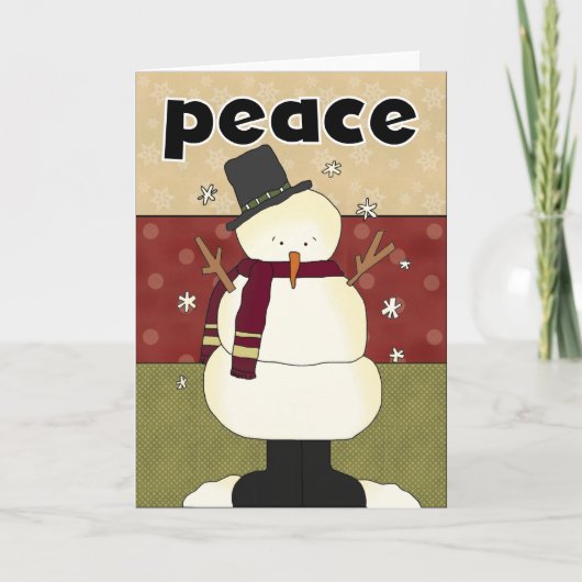 Snowman Peace Holiday Groeten Kaarten (Voorkant)