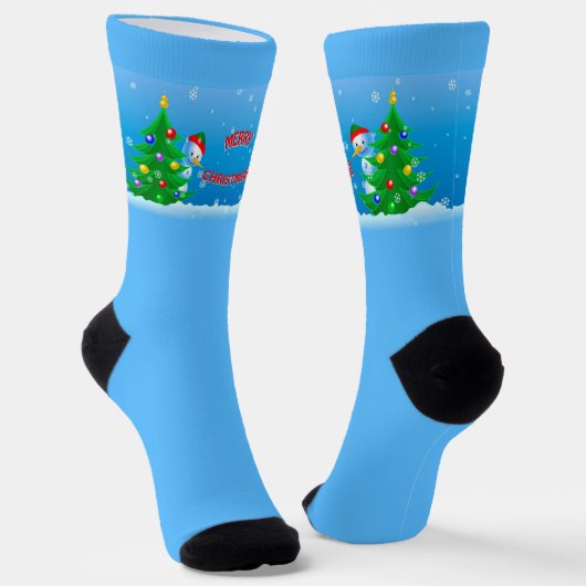 Snowman Peeking Sokken (Gebogen)