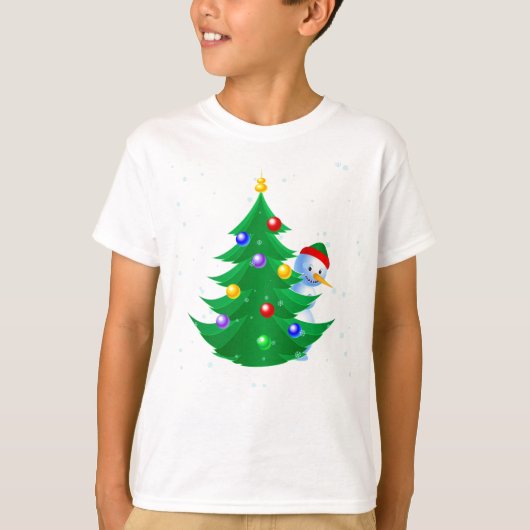 Snowman Peeking T-shirt (Voorkant)