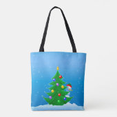 Snowman Peeking Tote Bag (Achterkant)