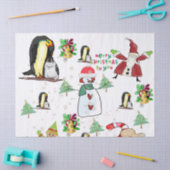 Snowman Penguin, tijdrovend kerstcadeaupapier Tissuepapier (Craft)