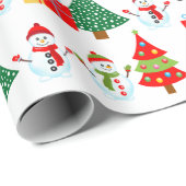 Snowman Personaliseer de Klassieke Kerst van de Na Cadeaupapier (Rol Hoek)