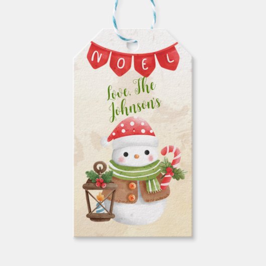 Snowman Personaliseren Cadeaulabel (Voorkant)