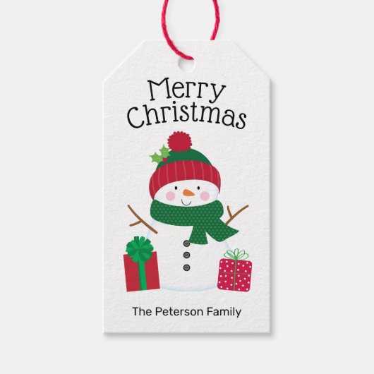 Snowman Personalized Cadeaulabel (Voorkant)