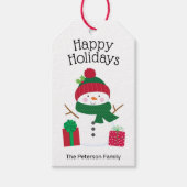 Snowman Personalized Cadeaulabel (Voorkant)