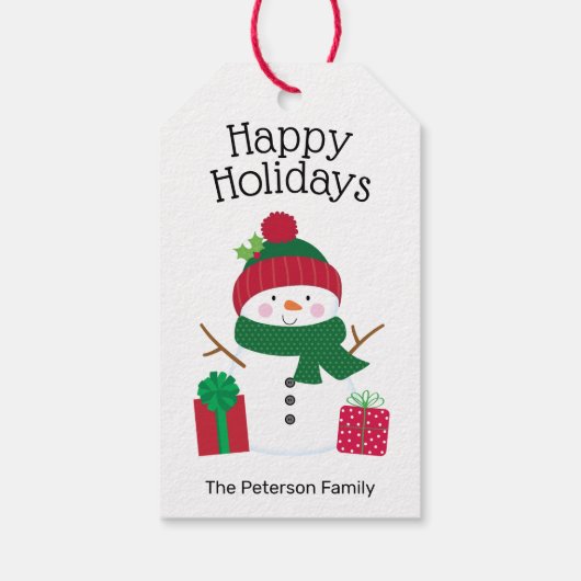 Snowman Personalized Cadeaulabel (Achterkant)