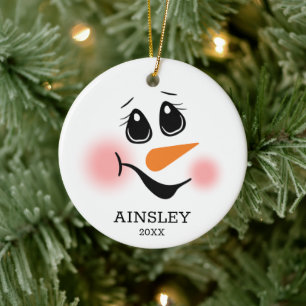 Snowman Personalized Keramisch Ornament