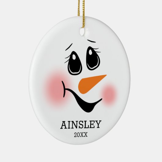Snowman Personalized Keramisch Ornament (Rechts)