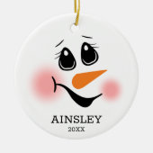 Snowman Personalized Keramisch Ornament (Voorkant)