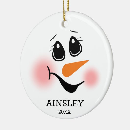 Snowman Personalized Keramisch Ornament (Links)