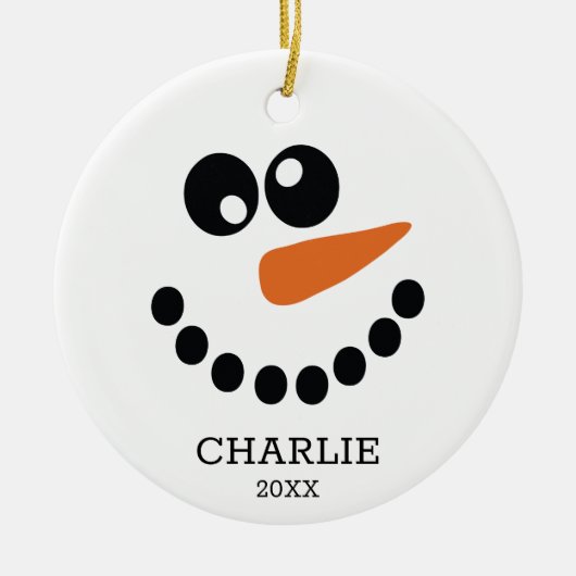 Snowman Personalized Keramisch Ornament (Voorkant)