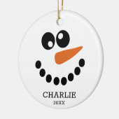 Snowman Personalized Keramisch Ornament (Links)