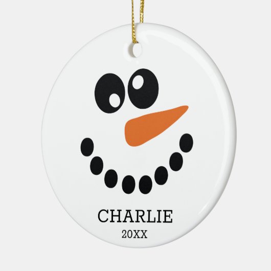 Snowman Personalized Keramisch Ornament (Links)