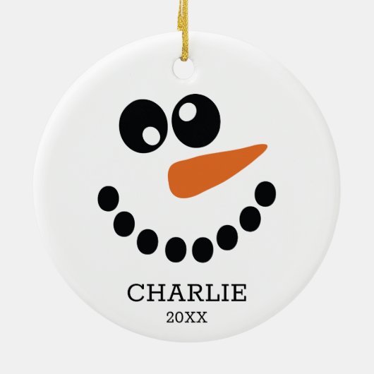 Snowman Personalized Keramisch Ornament (Achterkant)