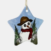 Snowman Personalized Star Ornament (Rechts)