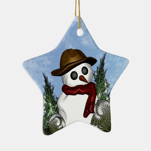 Snowman Personalized Star Ornament (Rechts)