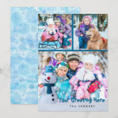 Snowman, persoonlijke groet met drie foto's (Voorkant / Achterkant)