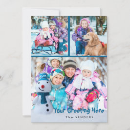 Snowman, persoonlijke groet met drie foto's
