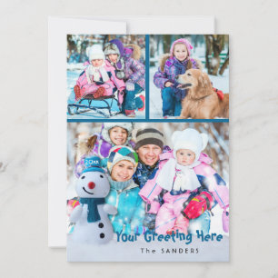 Snowman, persoonlijke groet met drie foto's